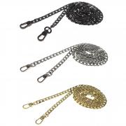 Udekit High Quality Luxury 43 Inches DIY Metal Cross Body Purse Replacement Chain Strap Set with Buckles (Gold Silver Black / Set)